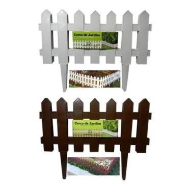 Imagem de Cercas Decorativa Kit 25 jardim De Plástico Branca 10 mts - Globoplást