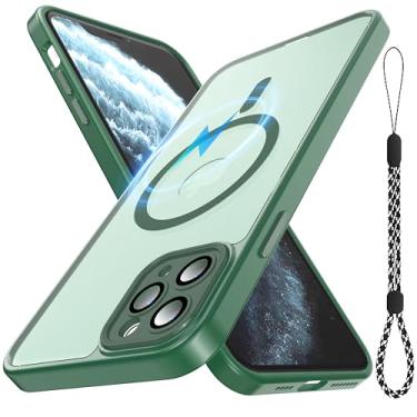 Imagem de YmhxcY Capa para iPhone 11 Pro com alça de cordão incluída, [proteção total da câmera] [compatível com MagSafe] Capa protetora de celular fosca translúcida à prova de choque para iPhone 11 Pro de 5,8