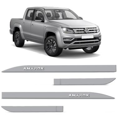Imagem de Jogo de Friso Lateral Amarok CD 2010 a 2025 Prata Pyrit Alto Relevo
