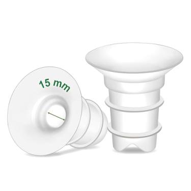 Imagem de Inserções de flange Maymom de 15 mm (longo Plus) compatíveis com flanges Freemie de 25 mm; compatível com flange Medela PersonalFit de 24 mm, flange Spectra 24 mm, Momcozy S9 Pro/S12 Pro, pacote com 2