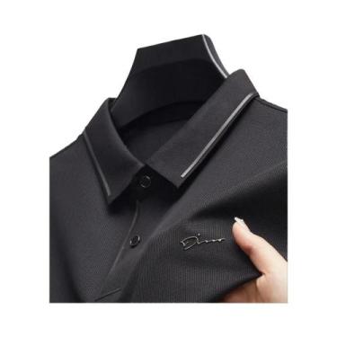 Imagem de Camisa Polo Slim Fit Masculina Em Tecido Premium Sem Costura Para Negó