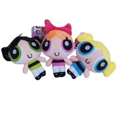 Imagem de Boneca de brinquedo de pelúcia Powerpuff Girls de 10 cm, conjunto de 3