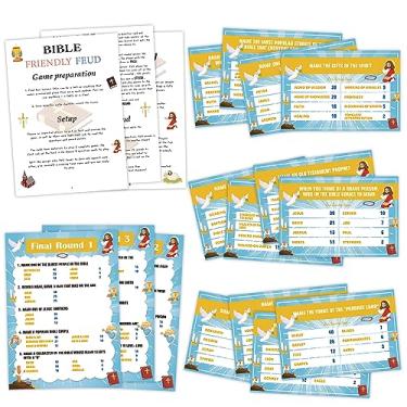 Imagem de Bible Games for Adults and Family,Family Feud Game for Adults,Bible Study,Religious Gifts,Cards Christians Like,Bible Trivia,Fun Games for Family Game Night,15 Game Cards+3 Instruction Cards,O2