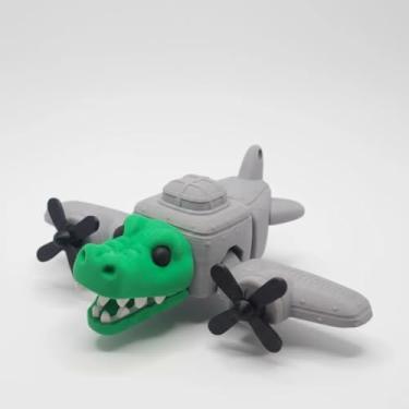 Imagem de Bombardino Crocodilo Brinquedo Articulado Meme TikTok Brainrot Tralala Presente Criativo