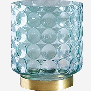 Imagem de YYBOES Vaso de vidro para decoração de vaso de flores, ponto de onda azul, vaso de flores de vidro nórdico criativo, lírio hidropônico e dispositivo de arranjos de flores de rosa, conjunto de vasos