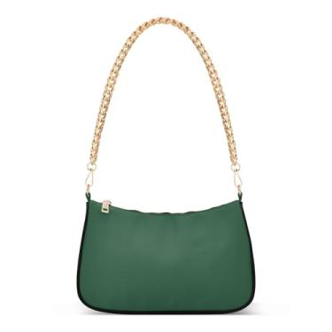Imagem de CEBUGI Bolsas transversais femininas bolsa de ombro fundo verde escuro bolsa clutch elegante com alça de corrente
