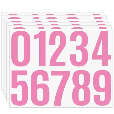 Imagem de Adesivos numéricos impermeáveis de 10 cm a 9, 6 folhas de etiquetas de endereço de vinil para caixa de correio, placa de rua, porta de casa, decalques de numeração DIY ao ar livre, autoadesivos e