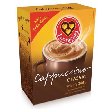 Imagem de Cappuccino Classic 3 Corações 10 Sachês com 20g Cada