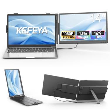 Imagem de KEFEYA Extensor de tela de laptop de 14 polegadas monitor portátil FHD 1080p IPS