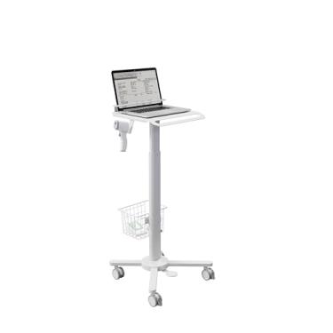 Imagem de MB-C13-4 Carrinho para laptop médico ajustável, leve, antifurto, antiderrapante, com rodas, suporte de scanner oral, armazenamento de cesta | mesa para consultório odontológico, hospital, clínica