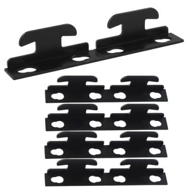 Imagem de suiwotin 10 pçs/5 conjuntos de suportes de varão de cortina, ganchos de parede, suportes individuais de metal resistente para cortinas, gancho de parede para persianas (preto)