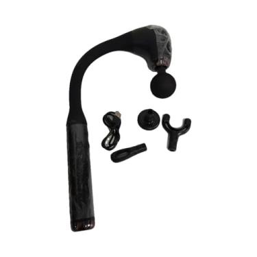 Imagem de Pistola Massageadora Elétrica Portátil com Alça Longa Antiderrapante, Massagem Profunda de Alta Frequência, Múltiplas Velocidades e 4 Ponteiras para Alívio Muscular Completo