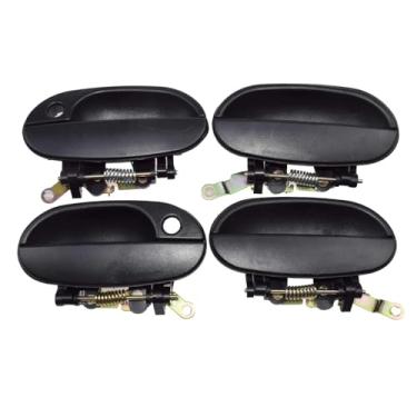 Imagem de Conjunto de 4 maçanetas externas para portas dianteiras e traseiras, esquerda e direita, compatíveis com Hyundai Accent 1995-1999 (códigos: 82660-22000, 82650-22000, 83660-22000).