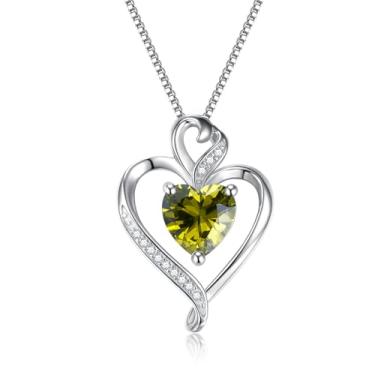 Imagem de Colar feminino com pingente de prata esterlina 925 banhado a ouro rosa banhado a ouro branco 14 K, colar de amor para namorada, esposa, dia dos namorados, aniversário, joia feminina 45,7 cm + 5 cm