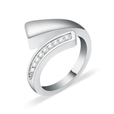 Imagem de Anel de urna para cinzas para mulheres homens zircônia cúbica anel de cinzas memorial cremação joias luto lembrança presente para perda de um ente querido, Metal, Zircônia cúbica