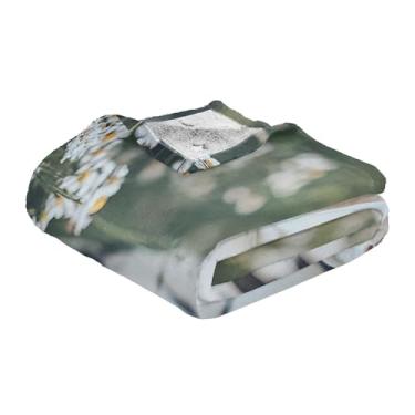 Imagem de Cobertor branco de vaca no prado cobertor de flanela macio e aconchegante, cobertor leve 140 x 178 cm