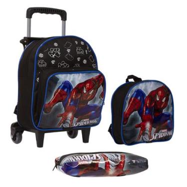 Imagem de Mochila de Rodinhas Menino Estampa Homem Aranha Para Creche - TOYS 2U