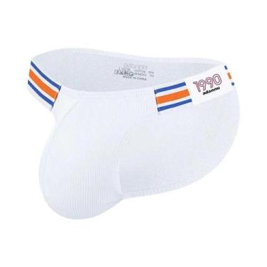 Imagem de Cuecas Masculinas De Algodão Listradas Azul Marinho, Modelo Biquíni Tr