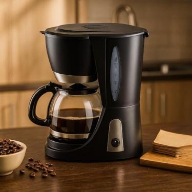 Imagem de Cafeteira Elétrica com Jarra de Vidro, 10 Xícaras, 800W, Sistema Anti-gotejamento, Filtro Permanente, Placa de Aquecimento, Preta, 127V