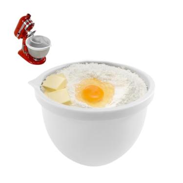 Imagem de Forro de silicone para KitchenAid 5 Qt Tilt-Head Stand Mixer, inodoro, mais espesso, resistente ao frio/calor e antiaderente, fácil de limpar, cabe tigela de mistura de 5 litros com tampa, branco