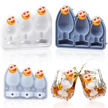 Imagem de Hoolerry Bandeja de forma de cubo de gelo, máquina de bola de gelo de silicone para festa, freezer, coquetel, uísque, suco, café, bebidas, acessórios de artesanato (azul)