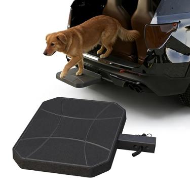 Imagem de KOKSHELY Degrau de rampa para animais de estimação para receptor de engate de 5 cm, rampa de cachorro para carro/caminhão/SUV, degrau de engate de cachorro com piso antiderrapante de HDPE, resistente