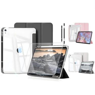 Imagem de Capa para iPad (A16) 11ª geração 11 polegadas 2025, iPad 10ª geração 10,9 polegadas 2022, caneta stylus absorvente e adesivo coletor de poeira,Despertar/Suspender Automático (Preto)