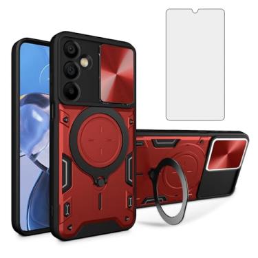 Imagem de Asuwish Capa de telefone para Samsung Galaxy A16 5G/4G capa magnética para câmera deslizante com protetor de tela de vidro temperado e suporte de anel acessórios para celular híbrido fino A 16 16A