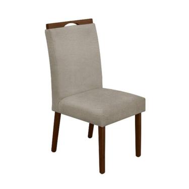 Imagem de Cadeira Mesa De Jantar Madeira Maciça Linho Premium Heloísa Mel Bege Linho