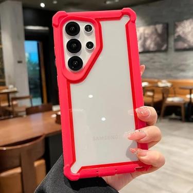 Imagem de HJZSZX Capa protetora transparente à prova de choque para Galaxy A15 (para Galaxy A15/vermelho)