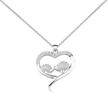Imagem de FEELMEM Colar de ouriço fofo animal I Love You Forever CZ ouriço amor coração pingente colar presente para mulheres meninas ouriço amante presente, Small, Cobre, na/