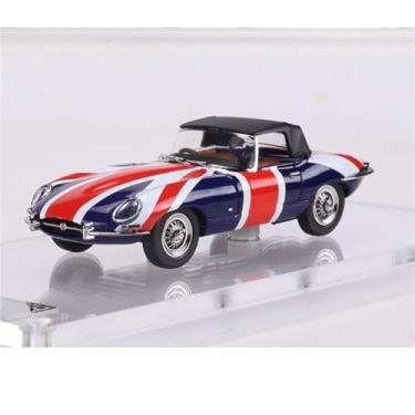 Imagem de 1 64 para Jaguar E-Type versão de capa aberta conversível/hardtop clássico carro liga de carro modelo adulto coleção de brinquedos decorativos presente (preto)