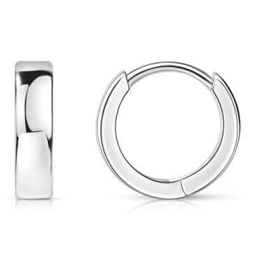 Imagem de Fiusem Brincos de argola femininos banhados a ouro 14K, pequenos brincos delicados para mulheres, argolas hipoalergênicas 8/10/12 mm, 8MM, Cobre, Sem pedra preciosa