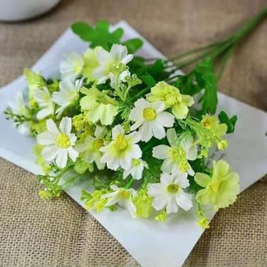 Imagem de Galhos de Flores Artificiais 35cm com 24 Flores | Arranjo Decorativo para Casamento e Eventos(branco,KIT COM 4 UNIDADE)