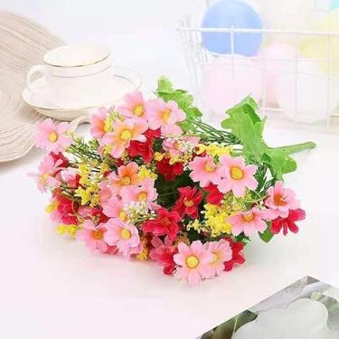 Imagem de Galhos de Flores Artificiais 35cm com 24 Flores | Arranjo Decorativo para Casamento e Eventos(rosa,KIT COM 4 UNIDADE)