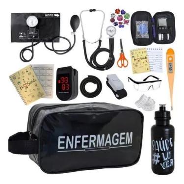 Imagem de Kit Enfermagem Aparelho Pressão Esteto Necessaire Completa - PREMIUM, 