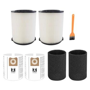 Imagem de Pacote com 2 filtros de substituição VF4000 para aspirador de pó Ridgid for Shop Vac, 5-20 galões + sacos de aspirador de pó VF3502 + 2 pacotes de espuma para aspirador de pó seco e úmido Ridgid + 1