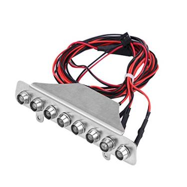 Imagem de CUOFYUNL 8 LEDs barra de luz branco vermelho peça acessória da lâmpada traseira para carro UDR 1/7 caminhão RC