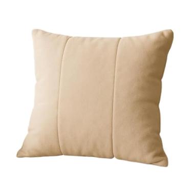 Imagem de Almofadas Cheia E Decorativas Ziper Invisivel(Suede Bege,Kit 4 Almofadas)