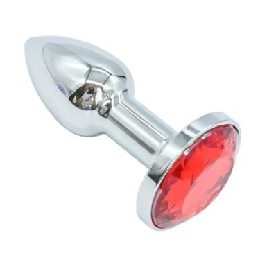 Imagem de Plug Anal Metal De Alumínio Fundido 5cm Acessório Íntimo De Luxo Estimulador Anal Térmico PL000A (VERMELHO)