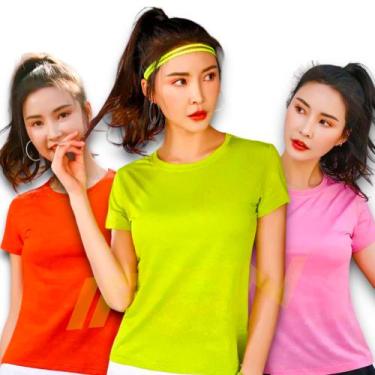 Imagem de Camiseta Blusa Academia Fitness Corrida Feminina DRY PLT 376, Rosa, M