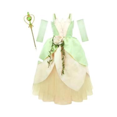 Imagem de Vestido De Princesa Tiana Para Meninas, Fantasia De Gala, off Shoulder