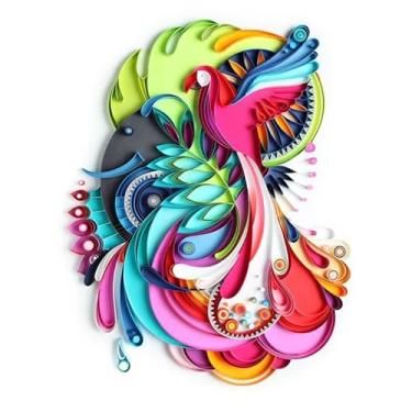 Imagem de Kit de quilling de papel de papagaio para artesanato adulto ótimo para oficina de artesanato DIY, decoração de casa, presente de aniversário, interação com amigos adultos. É adequado para adultos e