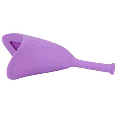 Imagem de SPYMINNPOO Funil de Toalete Portátil Dobrável do Mictório do Silicone Macio da Emergência Curso Feminino para o Acampamento Feminino, Mictório Exterior Roxo Rosa (Roxo)