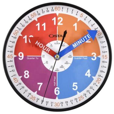 Imagem de Relógio de parede Teaching OSTAR Telling Time para decoração de quarto