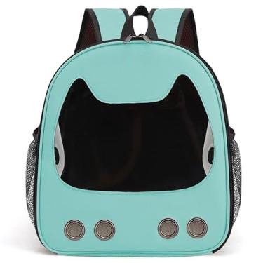 Imagem de Mochila Bolsa Transporte de Gatos Pet 30x20x34cm Ventilação Passeio Viagem Ventilação para Pet(VERDE MENTA)