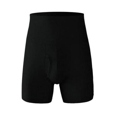 Imagem de Shorts Boxer De Algodão Para Homens Em Tamanho Grande, Cintura Alta, A