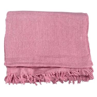 Imagem de Manta Para Sofá ou Cama Luxo Gigante 210x120 Tipo Capa de Sofá Protetora Algodão Decorativa manta para sofá sofa grande(Rosa Chiclete)