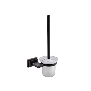 Imagem de 3FLQOOPP Toalheiro de banheiro preto cabide de toalha de parede acessórios de banheiro suporte de papel higiênico escova, placa de sabão de metal (suporte de escova de vaso sanitário)