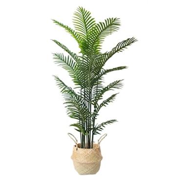 Imagem de SLGGPJBU Plantas falsas planta artificial planta tropical artificial planta simulação planta verde falsa palmeira vaso árvore interior sala de estar escritório decoração plantas artificiais interior